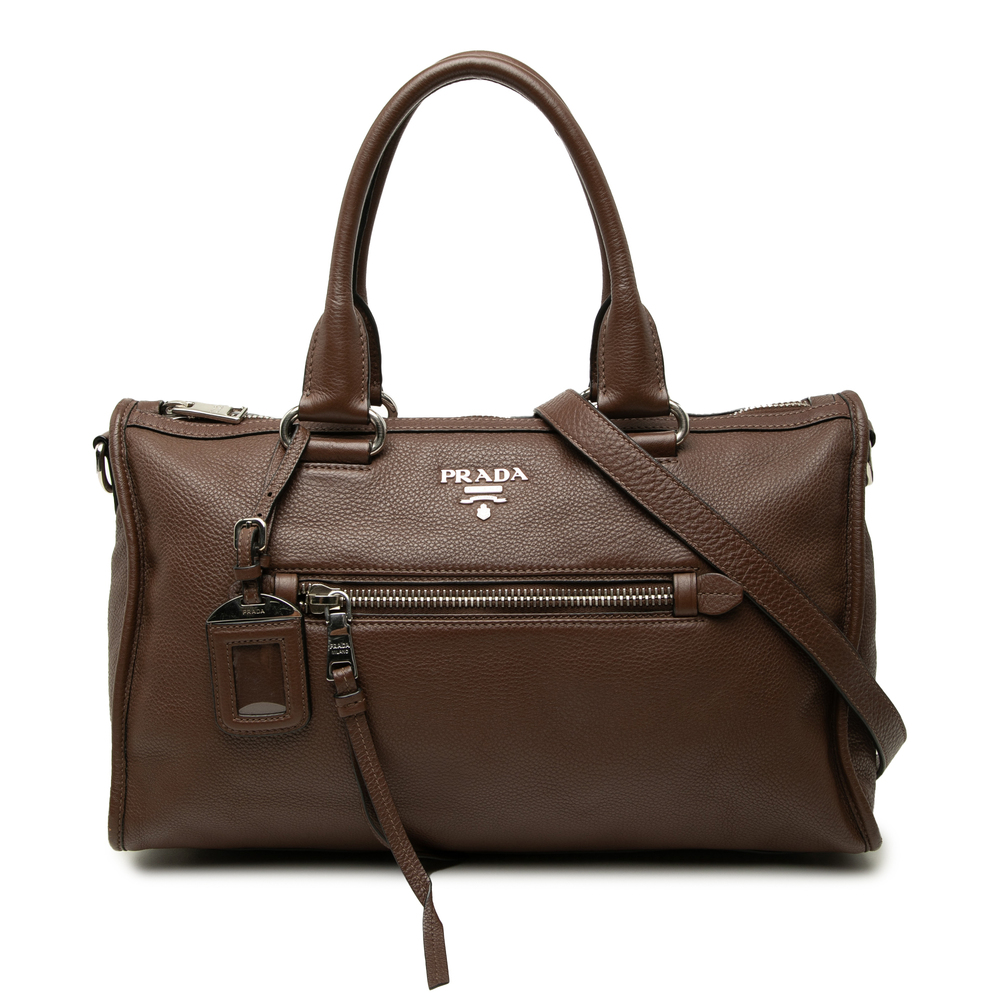 Pre-Loved Prada Vitello Phenix Zip Top Satchel